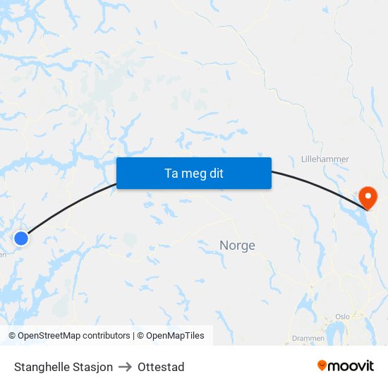 Stanghelle Stasjon to Ottestad map