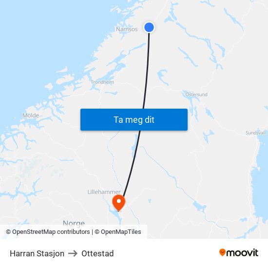 Harran Stasjon to Ottestad map