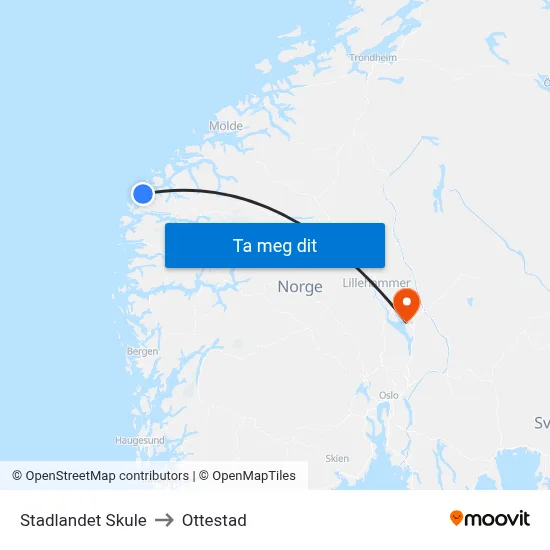 Stadlandet Skule to Ottestad map