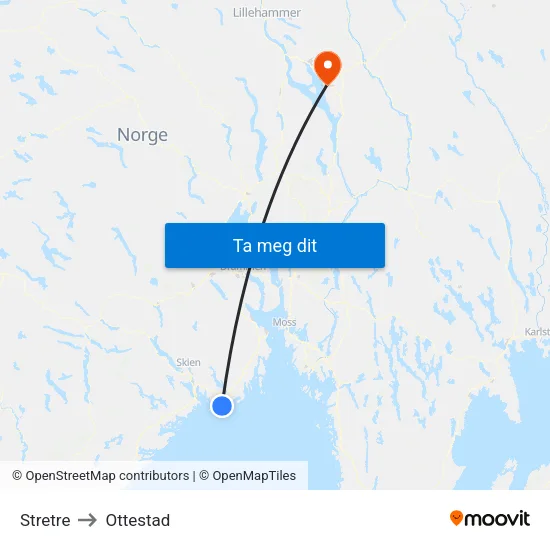 Stretre to Ottestad map