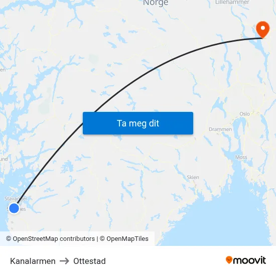 Kanalarmen to Ottestad map