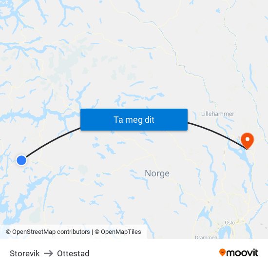 Storevik to Ottestad map