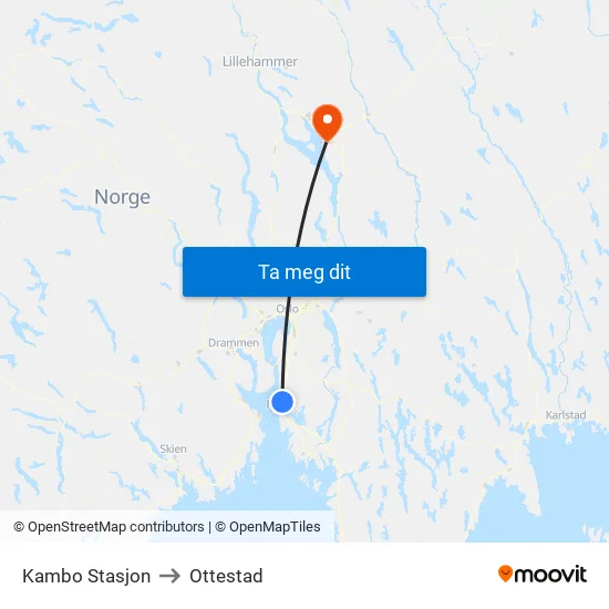 Kambo Stasjon to Ottestad map