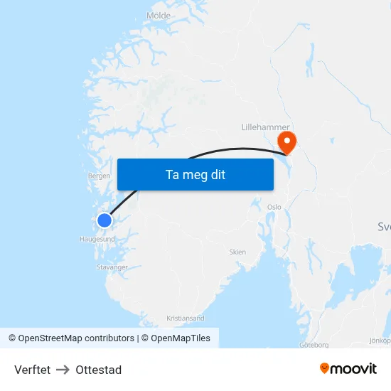 Verftet to Ottestad map