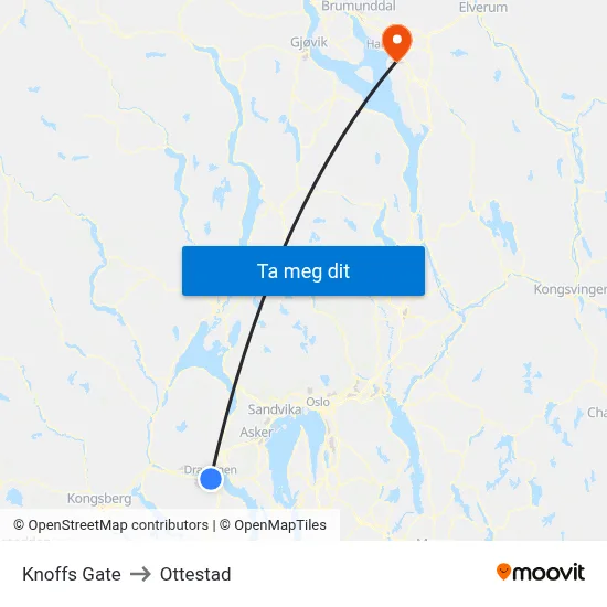 Knoffs Gate to Ottestad map