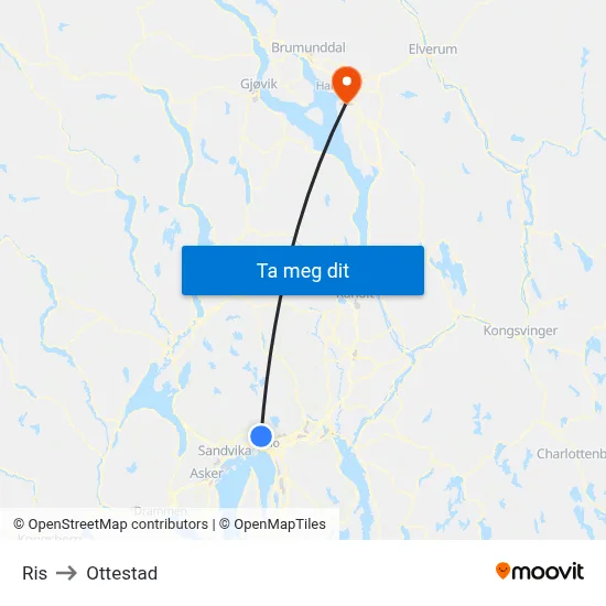 Ris to Ottestad map
