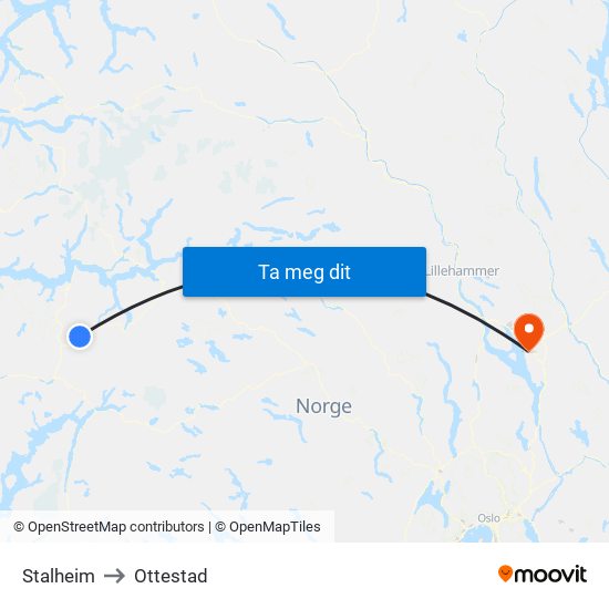 Stalheim to Ottestad map