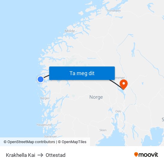 Krakhella Kai to Ottestad map