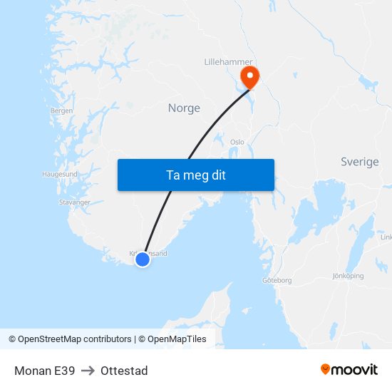 Monan E39 to Ottestad map