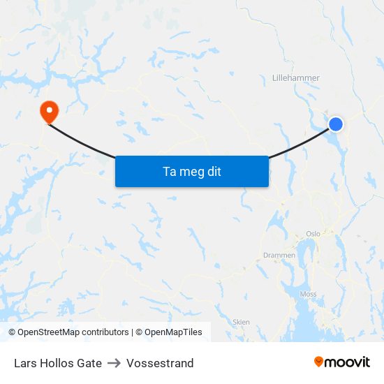 Lars Hollos Gate to Vossestrand map