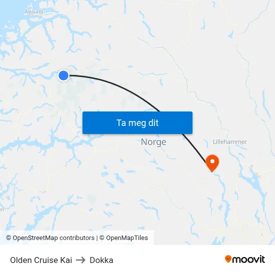 Olden Cruise Kai to Dokka map