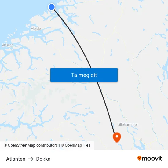 Atlanten to Dokka map