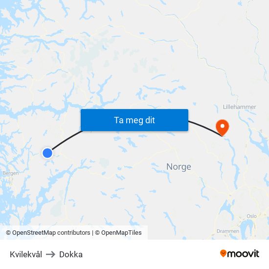 Kvilekvål to Dokka map