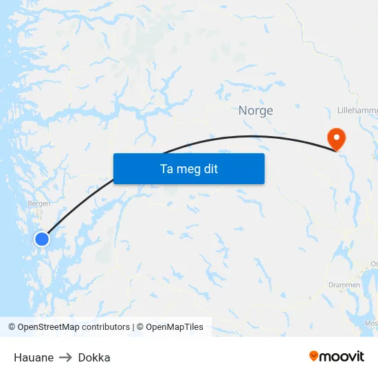 Hauane to Dokka map