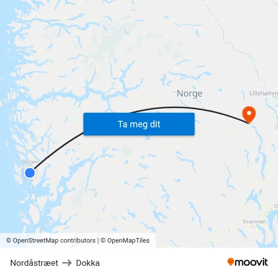Nordåstræet to Dokka map