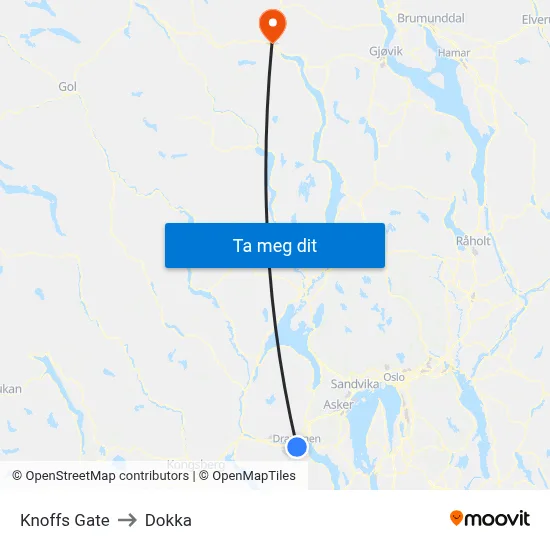 Knoffs Gate to Dokka map