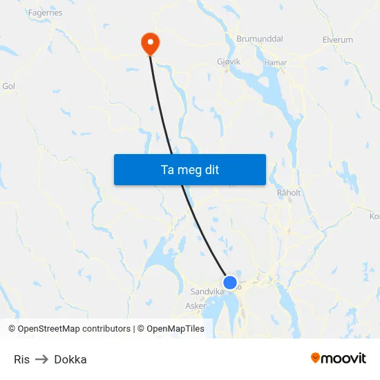 Ris to Dokka map