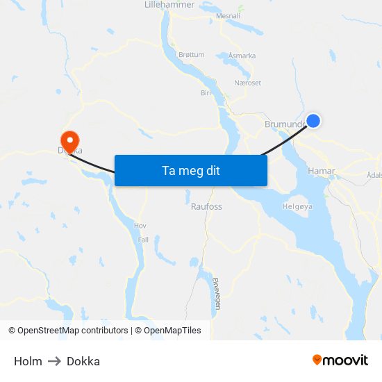 Holm to Dokka map