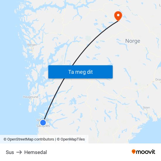 Sus to Hemsedal map