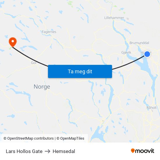 Lars Hollos Gate to Hemsedal map