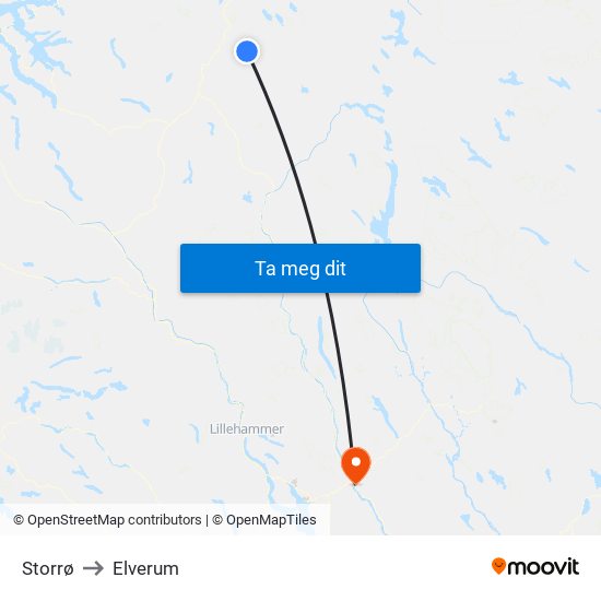 Storrø to Elverum map