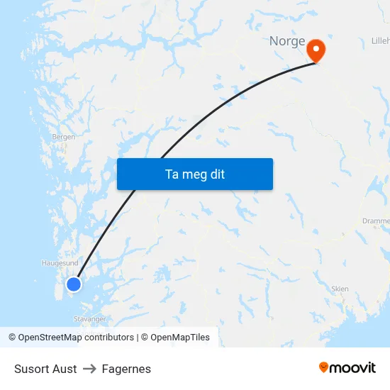 Susort Aust to Fagernes map