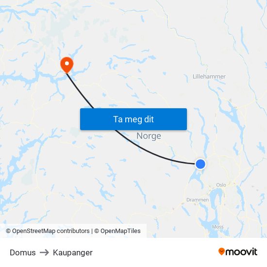 Domus to Kaupanger map