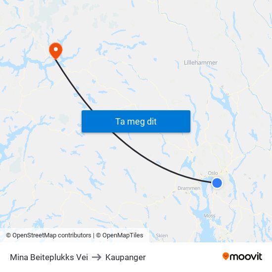 Mina Beiteplukks Vei to Kaupanger map