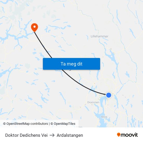 Doktor Dedichens Vei to Ardalstangen map