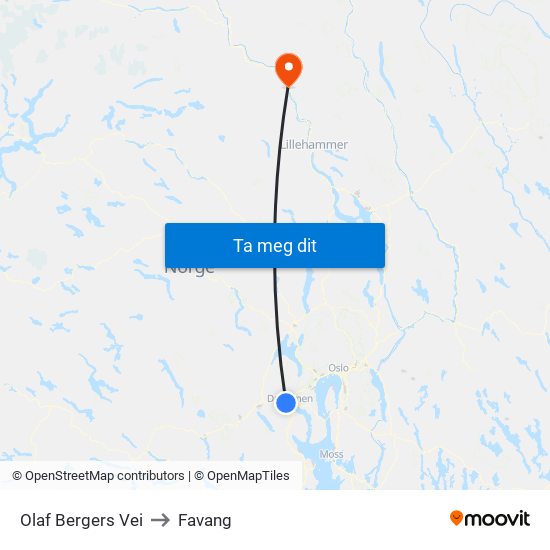 Olaf Bergers Vei to Favang map