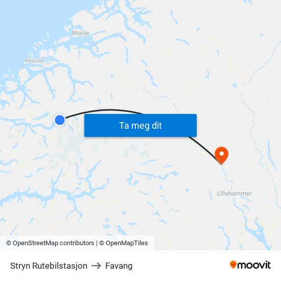 Stryn Rutebilstasjon to Favang map