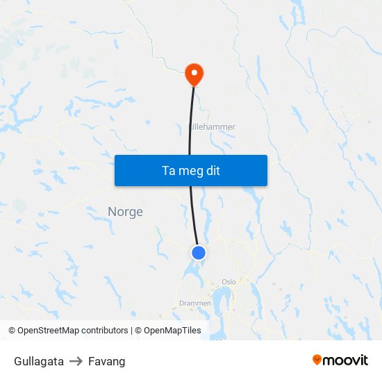 Gullagata to Favang map