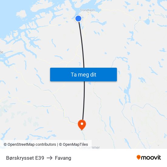 Børskrysset E39 to Favang map