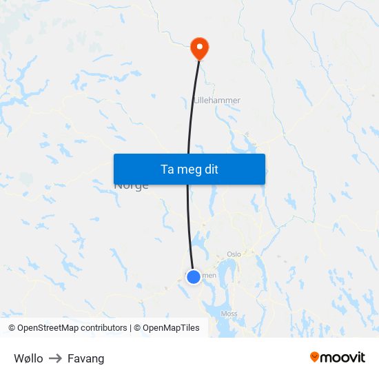 Wøllo to Favang map