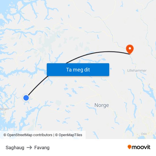 Saghaug to Favang map