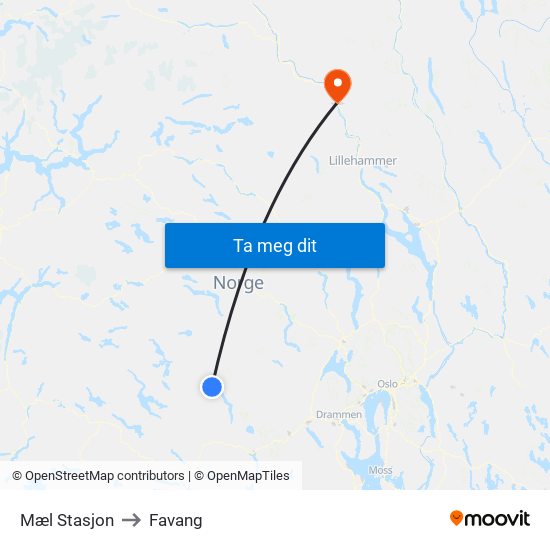 Mæl Stasjon to Favang map