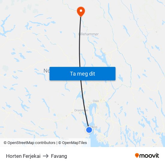 Horten Ferjekai to Favang map