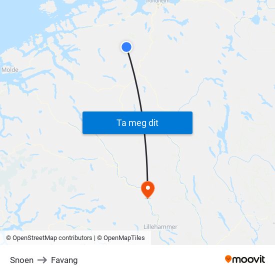 Snoen to Favang map