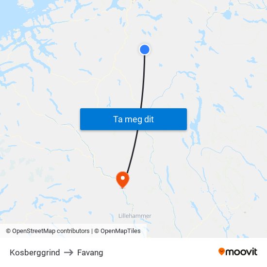 Kosberggrind to Favang map