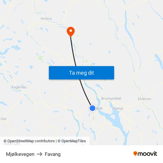 Mjølkevegen to Favang map