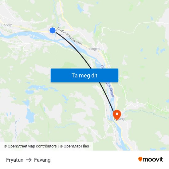 Fryatun to Favang map
