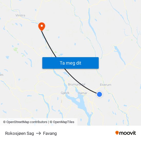 Rokosjøen Sag to Favang map