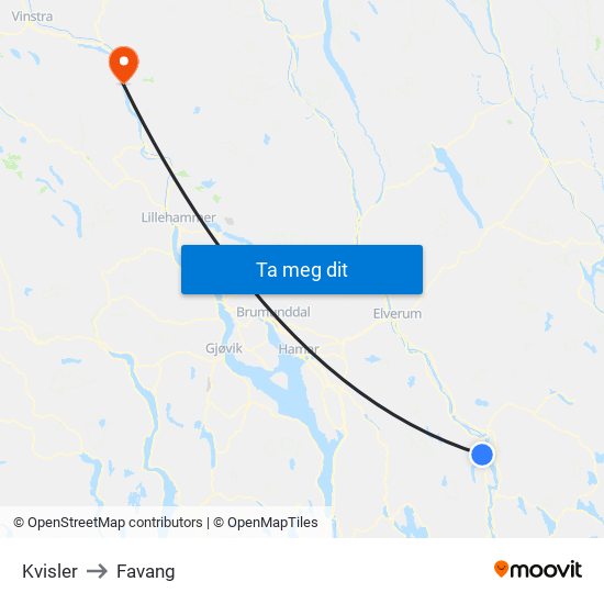 Kvisler to Favang map