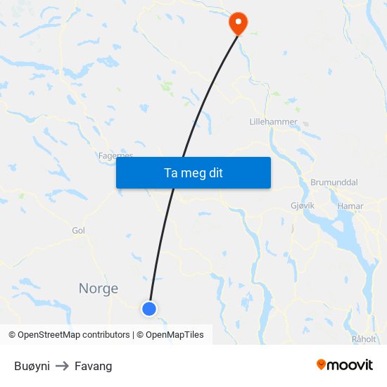 Buøyni to Favang map