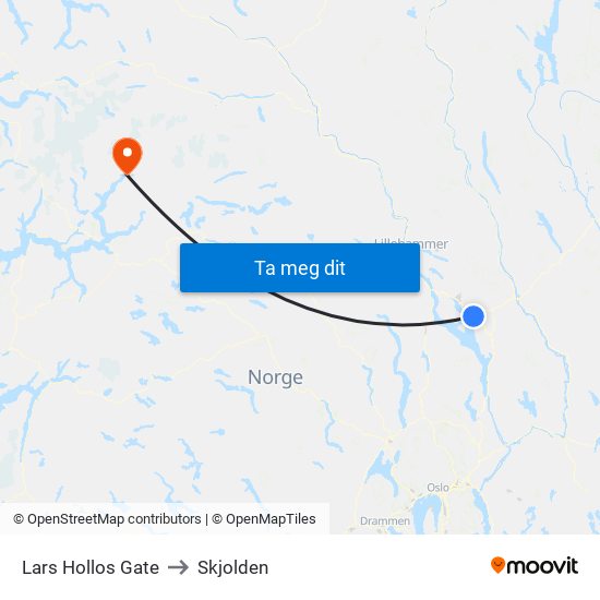 Lars Hollos Gate to Skjolden map