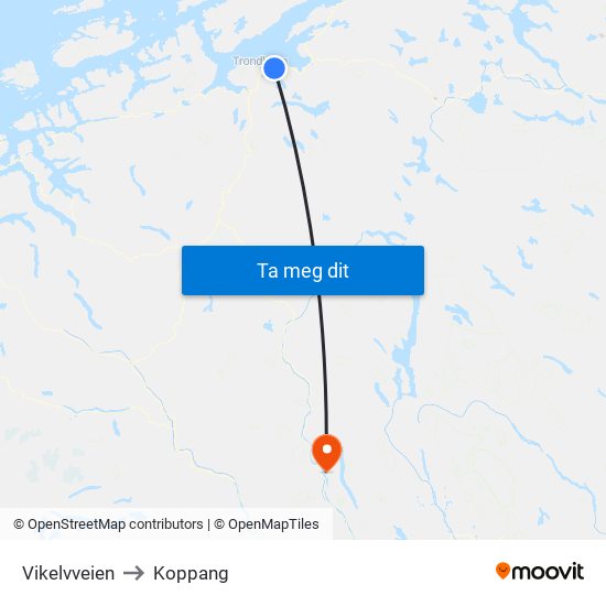 Vikelvveien to Koppang map