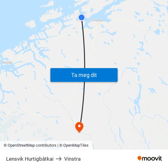 Lensvik Hurtigbåtkai to Vinstra map