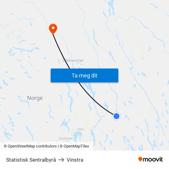 Statistisk Sentralbyrå to Vinstra map