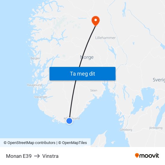 Monan E39 to Vinstra map