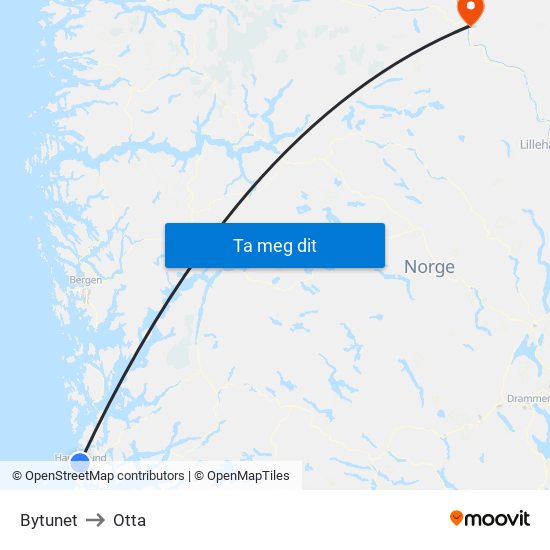 Bytunet to Otta map